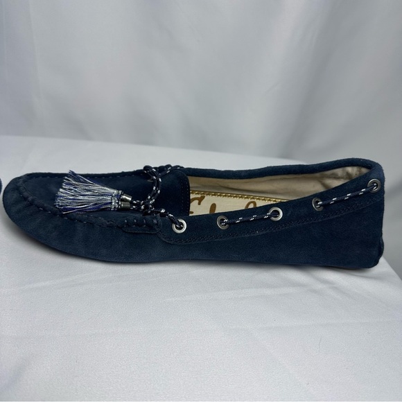 Sam Edelman Women's Jaden Dark Blue Suede Leather Tassel Flats Moccasins sz 10 - Picture 5 of 10